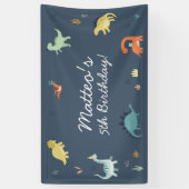 Cute dinosaurus verjaardagsbanner spandoek (Verticaal)