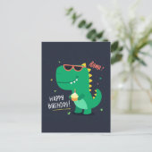 Cute Dinosaurus Verjaardagskaart Briefkaart (Staand voorkant)