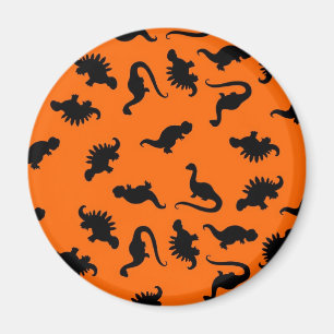 Cute Dinosauruspatroon op Oranje Magneet