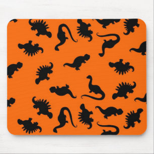 Cute dinosauruspatroon op oranje muismat