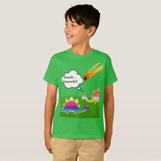 Cute Dinosaurussen die een steroïde toedienen T-shirt (Voorkant volledig)