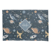 Cute Dinosaurussen in Space Pattern Kinder Kussensloop (Voorkant)