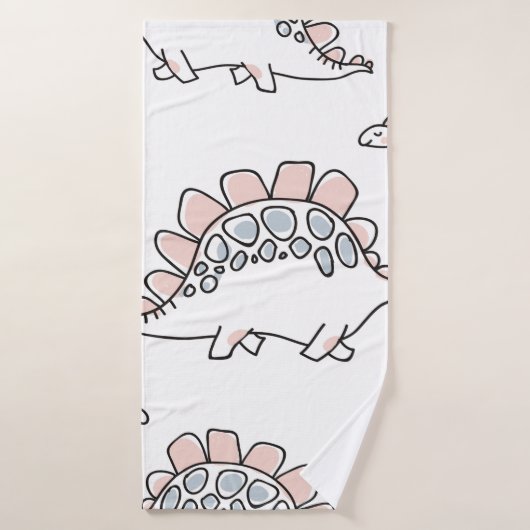 Cute dinosaurussen naadloos patroon badhanddoek (Badhanddoek)