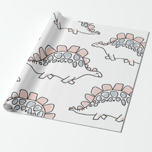 Cute dinosaurussen naadloos patroon cadeaupapier