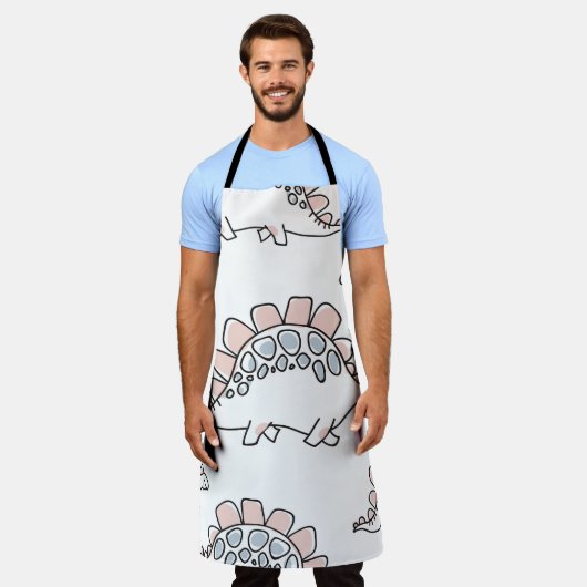 Cute dinosaurussen naadloos patroon schort (Gedragen)