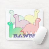 Cute Dinosaurussen Zachte Kleuren Muismat (Met muis)