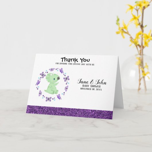 *~* Cute Dinosuar Butterfly Baby shower Hartelijk  Kaart (Gele Bloem)