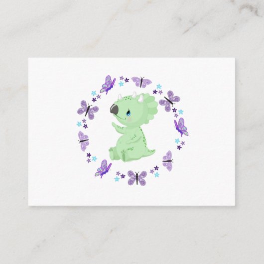 *~* Cute Dinosuar Butterfly Star Diaper Raffle Informatiekaartje (Achterkant)