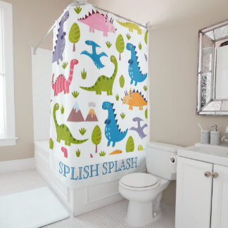 Cute Dinosuars Shower Curtain Douchegordijn