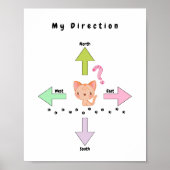 Cute Direction Baby Nurserie Poster  (Voorkant)
