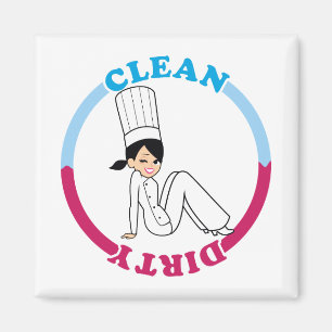 Cute Dirty Clean Magnet voor vaatwasmachine