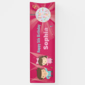 Cute Disco Bal Kinderen Dans Verjaardagsfeest Bann Spandoek (Verticaal)