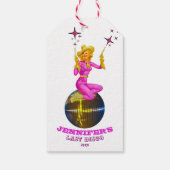 Cute Disco Cowgirl Retro Bachelorette Party Cadeaulabel (Achterkant)