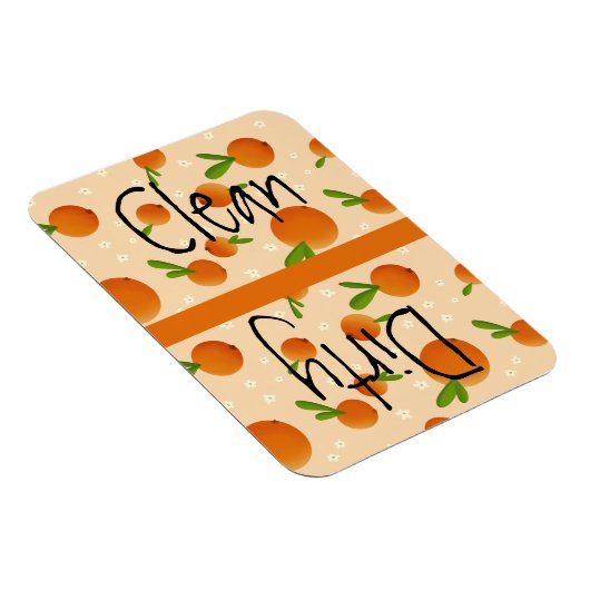 Cute Dishwasher Clean Dirty Magnet met Sinaasappel Magneet (Rechterzijde)