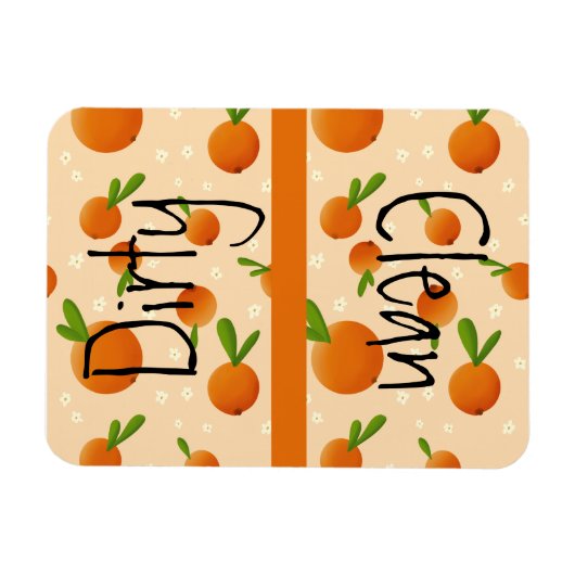 Cute Dishwasher Clean Dirty Magnet met Sinaasappel Magneet (Horizontaal)