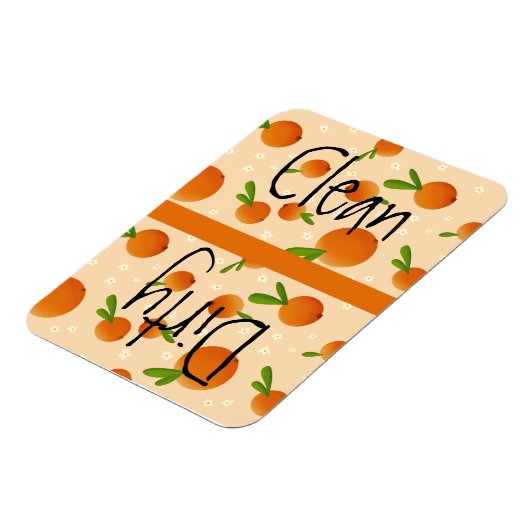 Cute Dishwasher Clean Dirty Magnet met Sinaasappel Magneet (Linkerzijde)