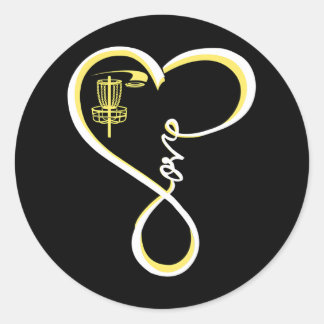 Cute Disk Golf I Love Disk Golf Yellow Ronde Sticker