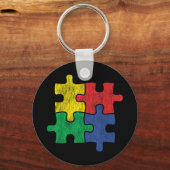 Cute  Distsed design voor autisme-reclames Sleutelhanger (Voorkant)