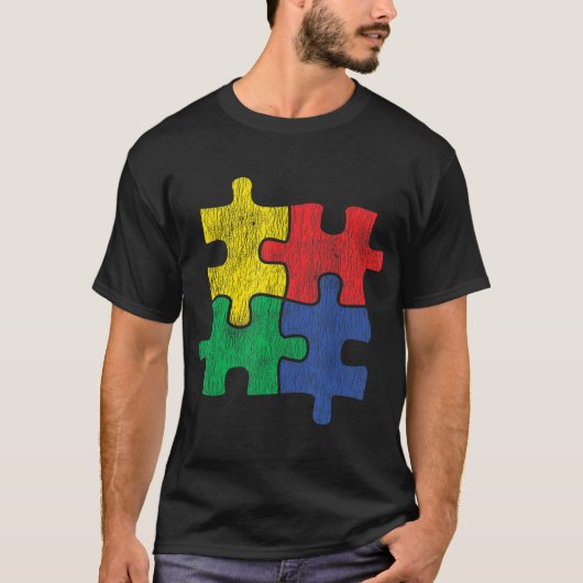 Cute Distsed design voor autisme-reclames T-shirt (Voorkant)