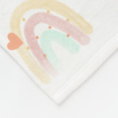 Cute Ditsy Rainbow Heart Waterverf Strokes Fleece Deken (Hoek)