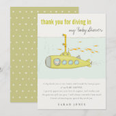 Cute Dive in onderwateronderzeeër Baby shower Bedankkaart (Voorkant / Achterkant)