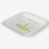 Cute Dive in onderwateronderzeeër Baby shower Papieren Bordje (Gebogen)