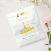 Cute Dive in underwater submarine Yellow Birthday Bedankzakje (Gezegeld)