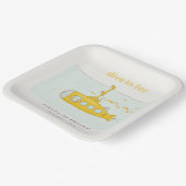 Cute Dive in underwater submarine Yellow Birthday Papieren Bordje (Gebogen)