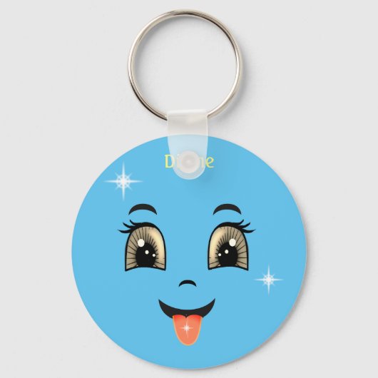 Cute Divine Happy face Sleutelhanger (Voorkant)