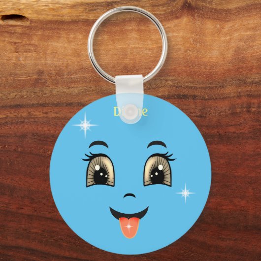 Cute Divine Happy face Sleutelhanger (Voorkant)