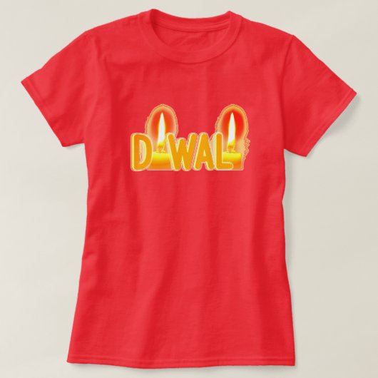 Cute Diwali Candles Festival of Light Typography T-shirt (Design voorkant)