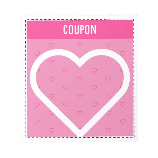 Cute DIY Coupons | Roze harten Notitieblok (Voorkant)
