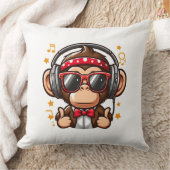 Cute DJ Monkey with Headphones for Kids Kussen (Deken)
