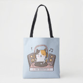 Cute DJ Scratch Kitty Cat Canvas tas (Voorkant)