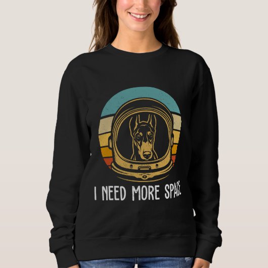 Cute Doberman Astronaut Funny Doberman Fit Trui (Voorkant)