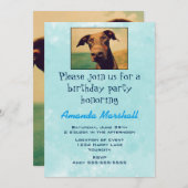 Cute Doberman Birthday Party Kaart (Voorkant / Achterkant)