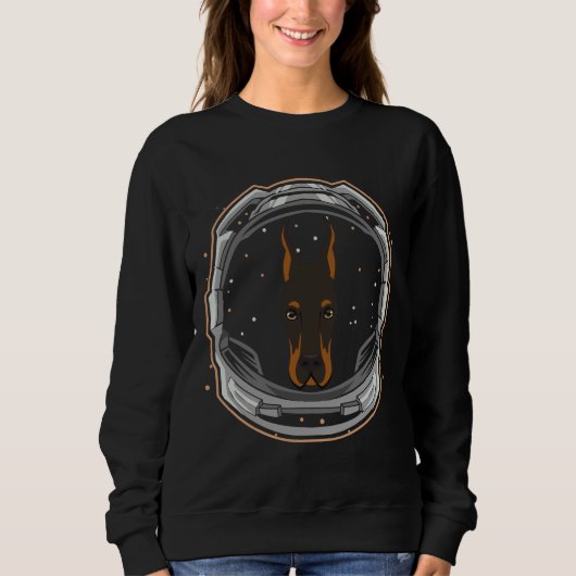 Cute Doberman Dog Astronaut in de ruimte Trui (Voorkant)