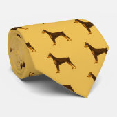 Cute Doberman Pinscher Art Design Stropdas (Opgerold)