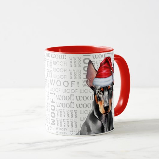 Cute Doberman Pinscher Lover Christmas Holiday Mok (Voorkant rechts)
