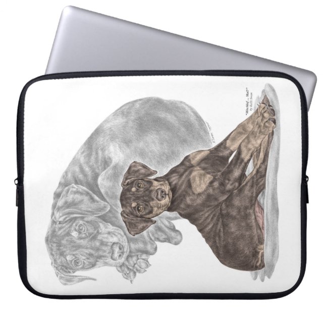 Cute Doberman Pinscher Puppy Laptop Sleeve (Voorkant)