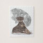 Cute Doberman Pinscher Puppy Legpuzzel (Verticaal)