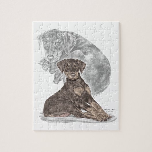 Cute Doberman Pinscher Puppy Legpuzzel (Verticaal)
