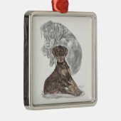 Cute Doberman Pinscher Puppy Metalen Ornament (Rechts)