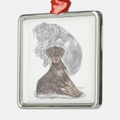 Cute Doberman Pinscher Puppy Metalen Ornament (Links)