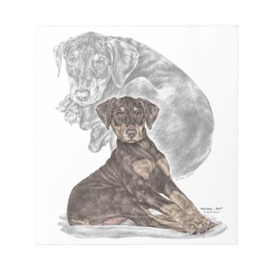 Cute Doberman Pinscher Puppy Notitieblok (Voorkant)
