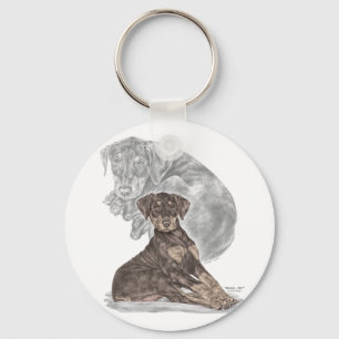 Cute Doberman Pinscher Puppy Sleutelhanger