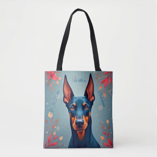 Cute Doberman Pinscher Tote Bag – Matching Pet Lov (Voorkant)