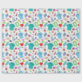 Cute Doctor Nurse Medical Supply Pattern Cadeaupapier (Vlak)