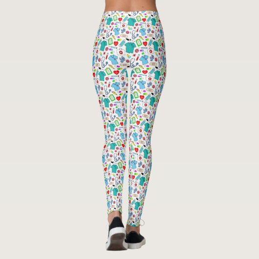 Cute Doctor Nurse Medical Supply Pattern Leggings (Achterkant)