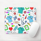 Cute Doctor Nurse Medical Supply Pattern Muismat (Met muis)